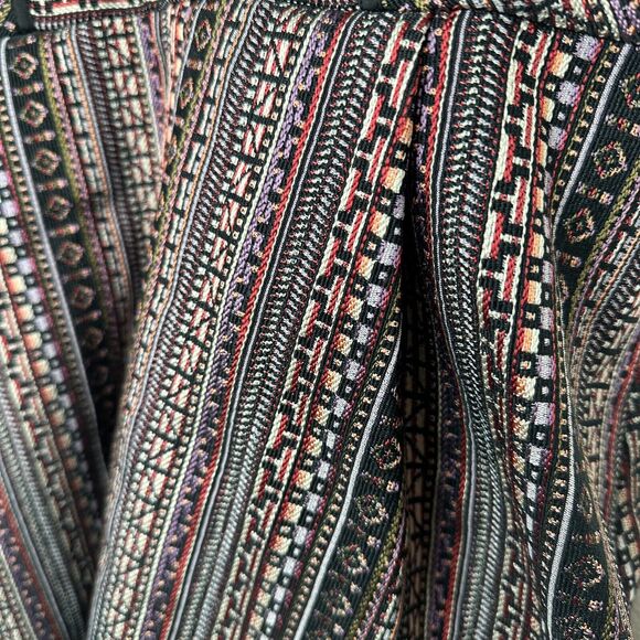 BCBG Generation Criss Cross Fit & Flare MultiColor Jacquard Halter Mini Dress 12 - Picture 5 of 15